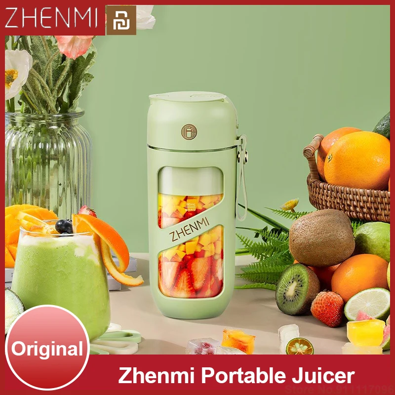 New Youpin Zhenmi Vacuum Ice Crusher Juice Cup Type-C 380ML 12-Blade Cutter Head Portable Wireless Electric Juicer Fruit Blender