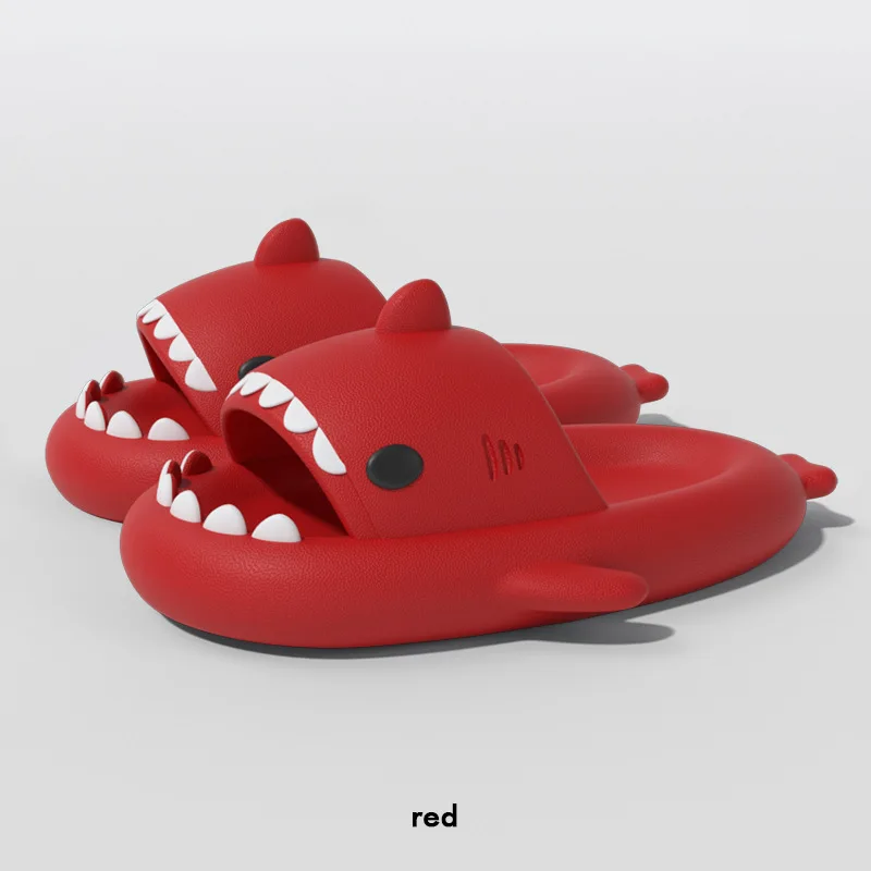 Comwarm Cute Shark Slippers For Women Men Outdoor Light Non-slip Beach Sandals Fashion Cartoon Flip-flops Summer House Slippers