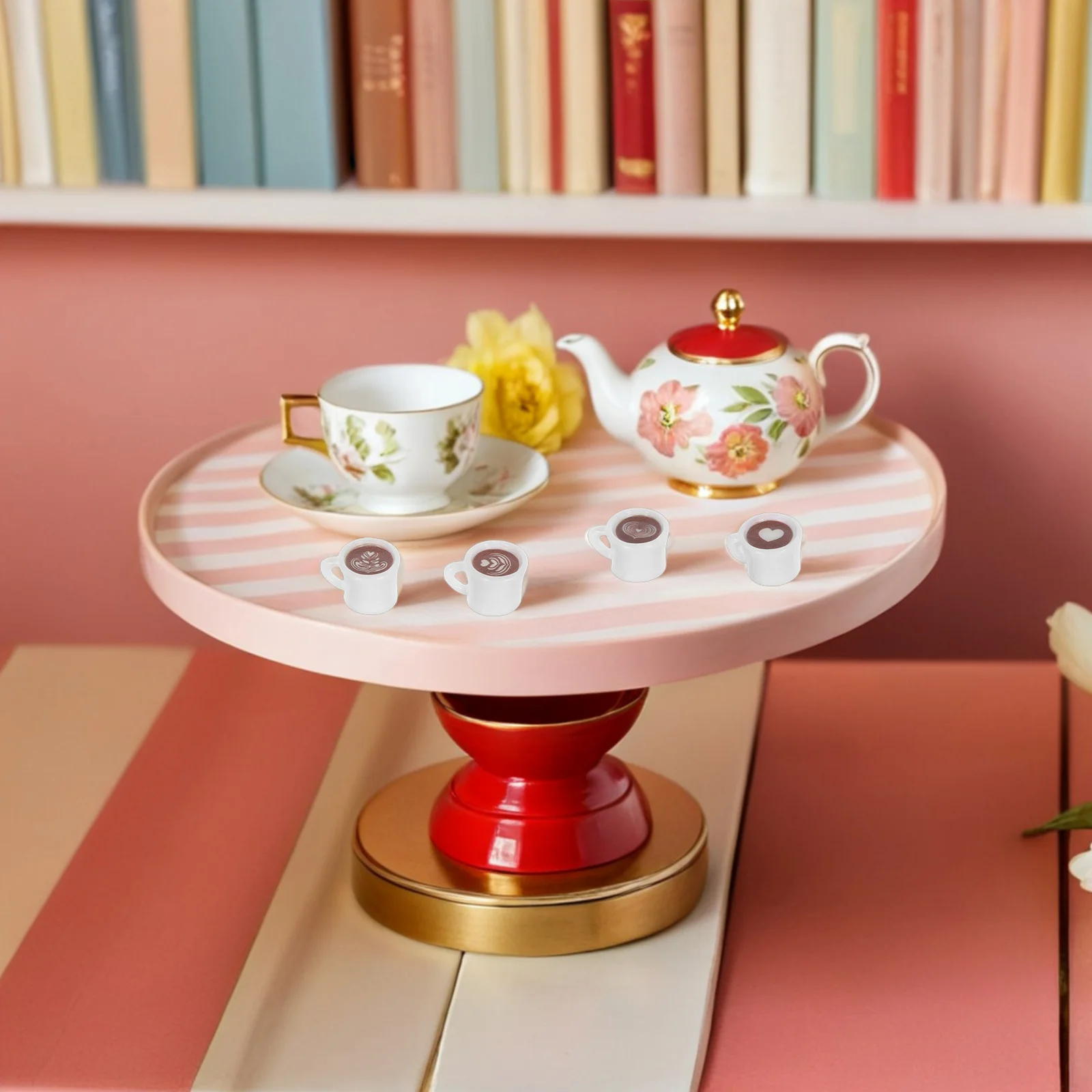 

25Pcs Miniature Coffee Cup Resin Pendants Handcrafted Decorative Charms for DIY Crafts Decor Keyring Bag Charm Coffee Area Decor