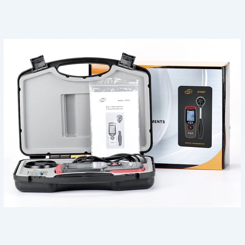 BENETECH Digital Anemometer Current Wind Speed Meter Hygrometer Thermometer Air Volume Wind Flow Direction Angle Data Monitor