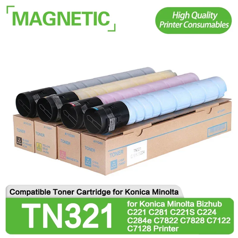 NEW TN 321 Toner Cartridge TN321 for Konica Minolta Bizhub C221 C281 C221S C224 C284e C7822 C7828 C7122 C7128 Printer