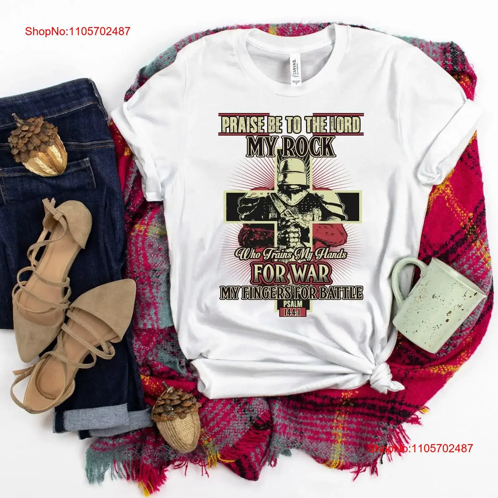 Praise Be To The Lord Psalm 144 1 Christian Veteran Faith Worship T Shirt Religious Bible Verse vintage Washed Casual Slightly