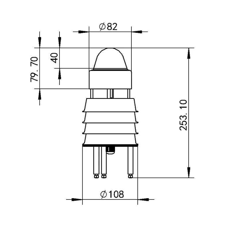 Small weather station with RS485 communication Modbus RTU protocol wind speed direction temperature humidity rainfall sensor