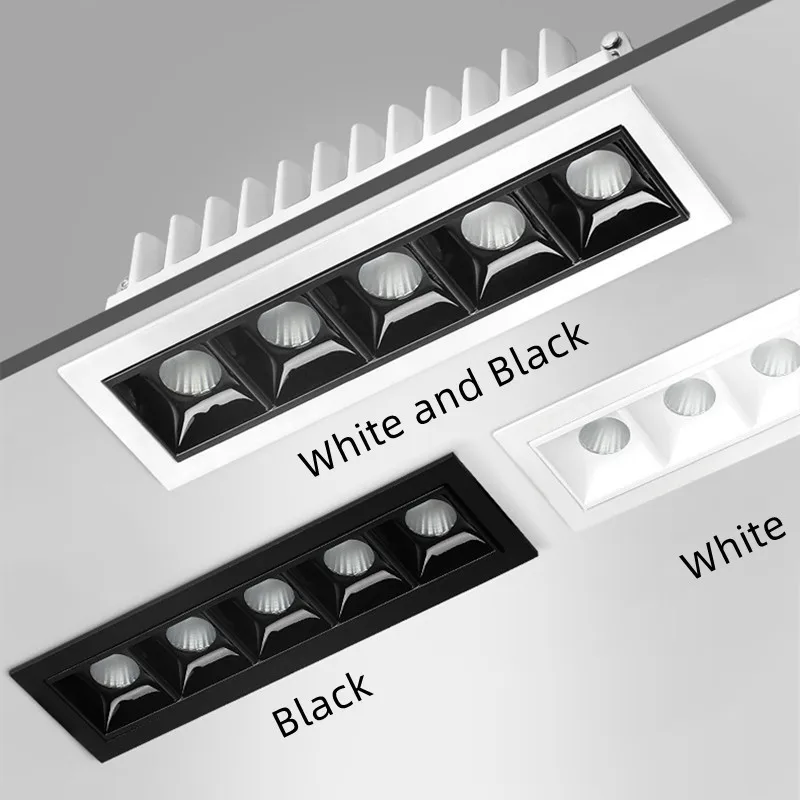 Imagem -04 - Dimmable Recesso Teto Cob Spot Led Down Light Square Grille Light Iluminação Interior Linear 110v 220v