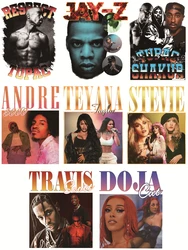 Europe Rap singer TUPAC custom patches stripes for jeans heat transfer stickers iron on transfer