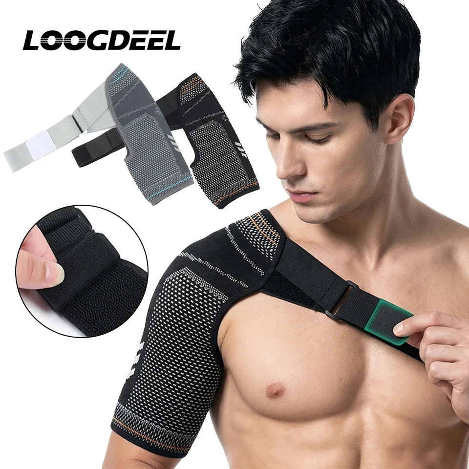 LOOGDEEL Shoulder Support Brace Adjustable Compression Strap Sports Breathable Design Sweat-Absorbent Shoulder Stabilizer
