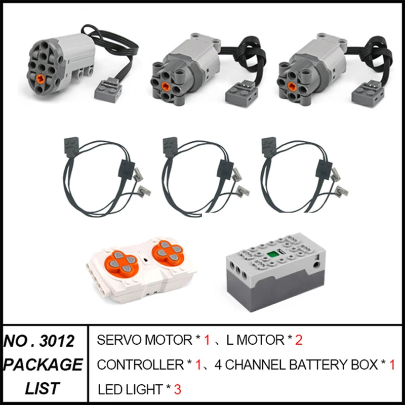 Mould King Technical Power Functions Upgrate Motor MOC Servo L M Motor LED Light Kit LEGO 20086 20001 Block Receiver Control Set