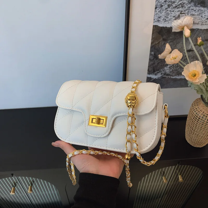 

‌Indie Design Pastel Quilted Box Bag Women 2025 Summer Crossbody Shoulder Purse Minimalist Chain Strap Casual Fresh Style