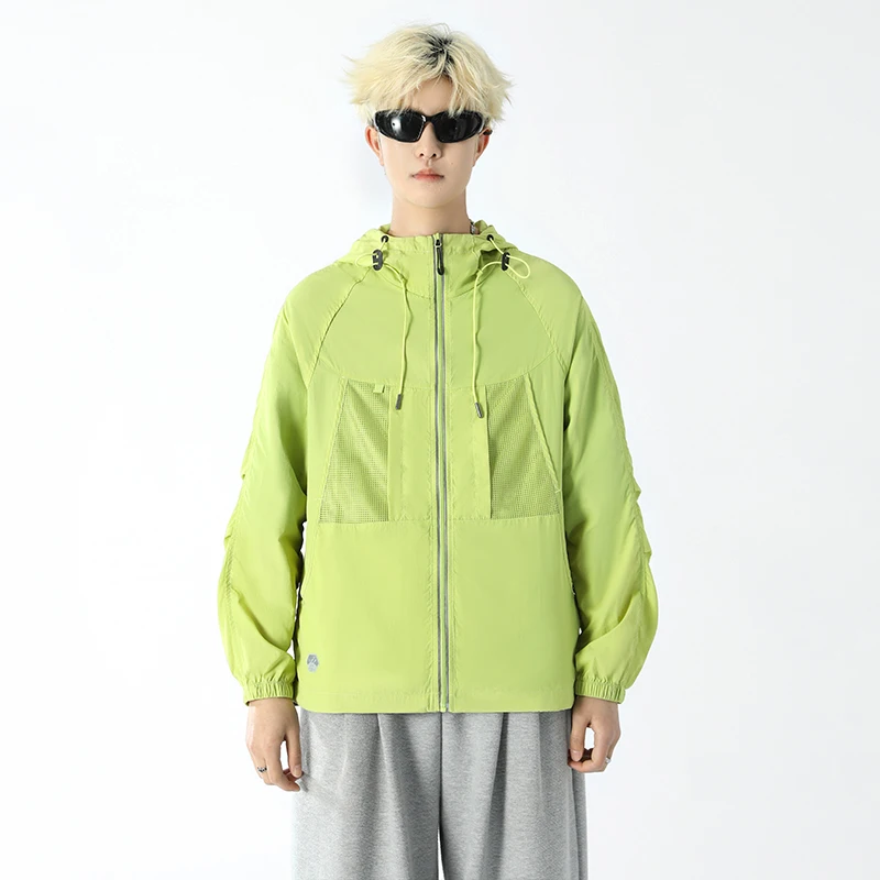 

Large Size Couple Coats Summer Hooded Loose Jacket Men Women Sun Protection Clothing Casual Clothes Quick Dry Skin Windbreaker