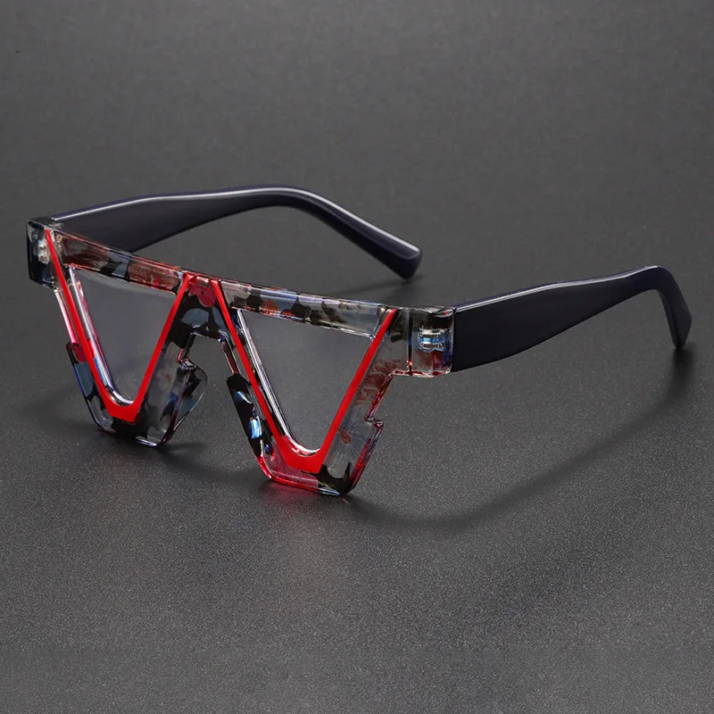 

2025 New Triangle Women's Sunglasses INS Trendy Personalized V-shaped Anti Blue Light Glasses Advanced Sensing Plate Flat Light