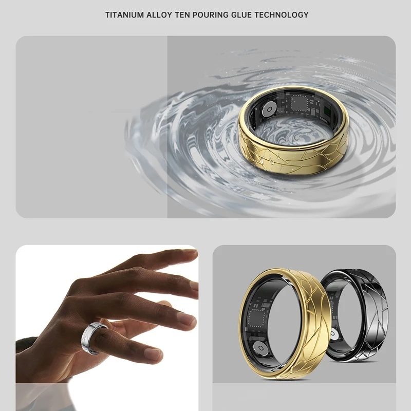 Smart Ring - 5ATM Waterproof,24-hour Sleep/Heart Rate/Blood Oxygen/Sport Monitor,Tiktok/Videos Page Turner,Photo Control Rings