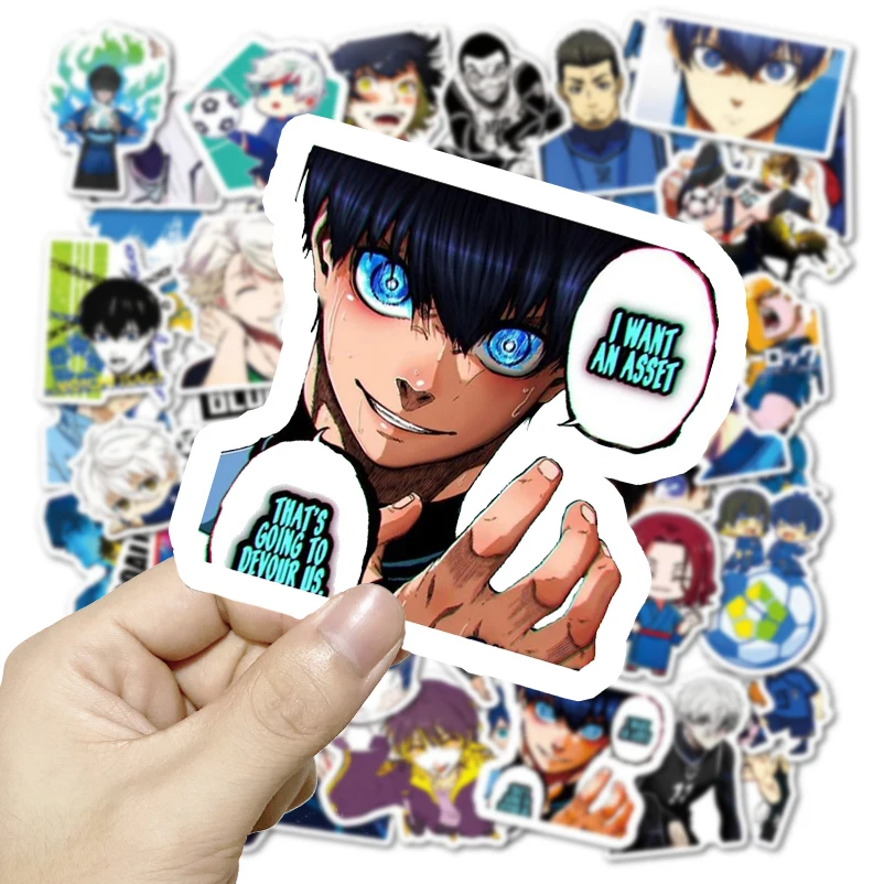 10/50Pcs Japan Manga Stickers Blue Lock Anime Scrapbook Graffiti Skateboard Bicycle Laptop Luggage Vinyl Stickers Children Toy