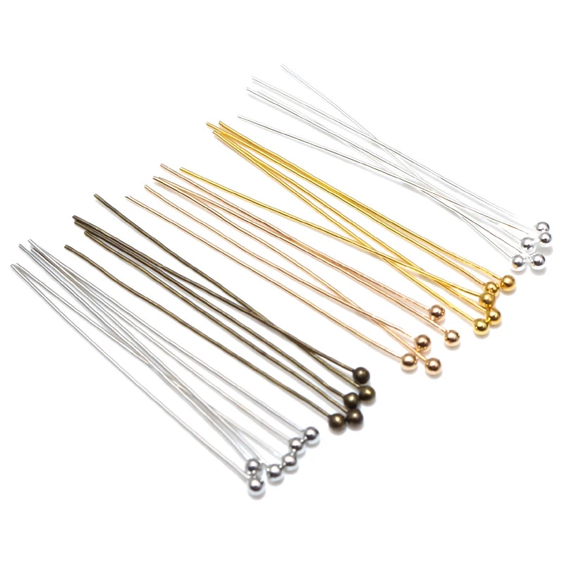 200 sztuk/partia 16 20 25 30 40 45 50mm kolor srebrny Metal Ball Head Pins dla Diy tworzenia biżuterii głowy pins ustalenia Dia 0.5mm dostaw