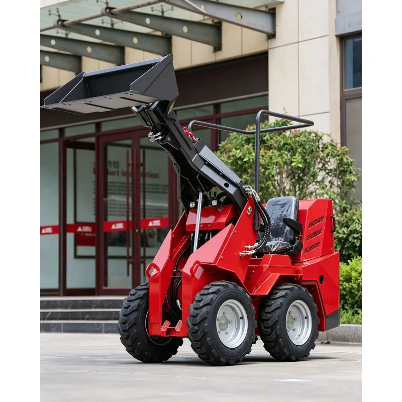 Diesel Mini Skid Steer Loader Compact Skid Steer Loader Track Loader Skid Steer with Bucket Attachment for Farm Garden