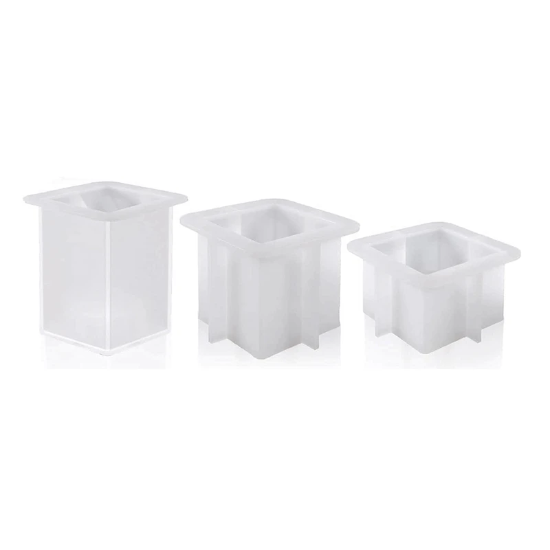 

3Pcs Epoxy Resin Molds For Making Tea Light Candle Holder Resin Art Candles Mold Casting Kit White Silica Gel