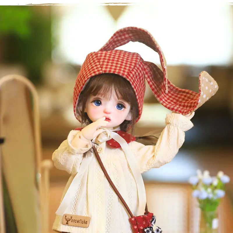 1/6 Bjd ملابس دمى اليدوية موضة لطيف قبعة طويلة الأكمام اللون كتلة اثنين زر علوي تنورة قصيرة مجموعة ل Bjd إكسسوارات دمي