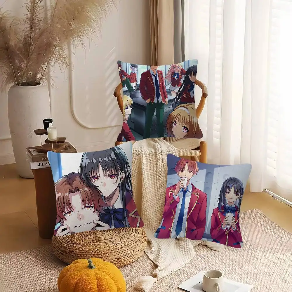 Anime Classroom Of The Elite Pillow Case Soft Double Sided Print Sofa Cushion Cover Throw Pillow Covers