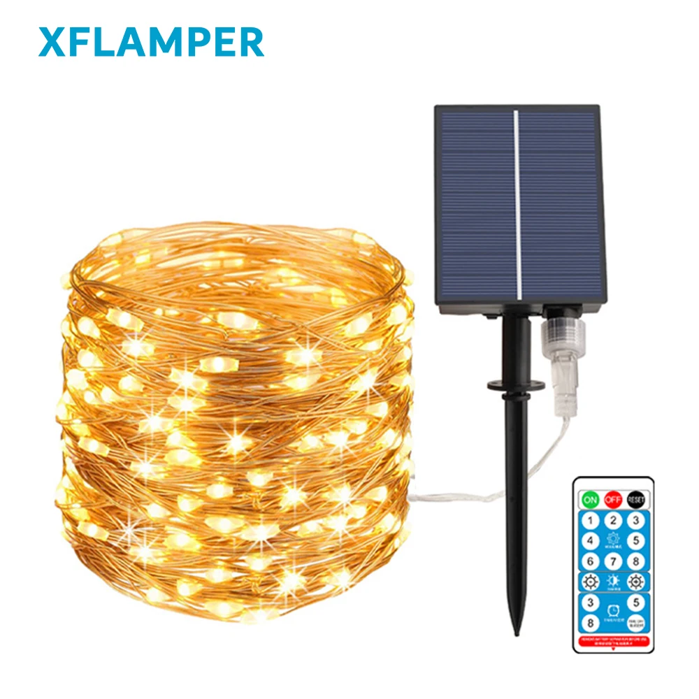 50M 500LED Solar Fairy String Lights Outdoor Waterproof Copper Wire Christmas Decoration for Garden Patio Party Wedding