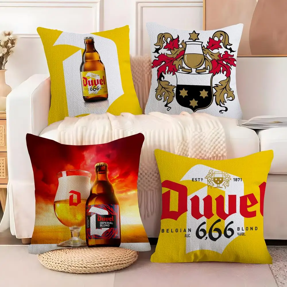 Cool Protective D-Duvel Beer Cushion Cover  Plush Fabric Soft Double Sided Print Sofa Cushion Cover Throw Pillow Covers