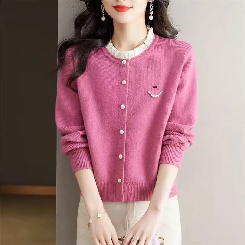 Early Spring Knitted Cardigan 2024 New Sweater Jacket Women\'s Korean Version Fashion Small and Stylish Spring and Autumn Styles