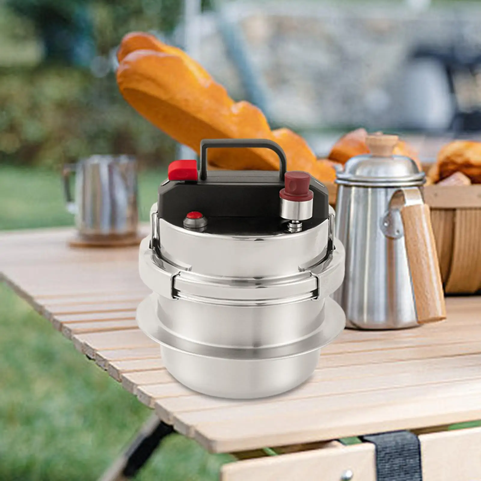 Compact Stainless Steel Pressure Cooker for Versatile Cooking, 6L Capacity