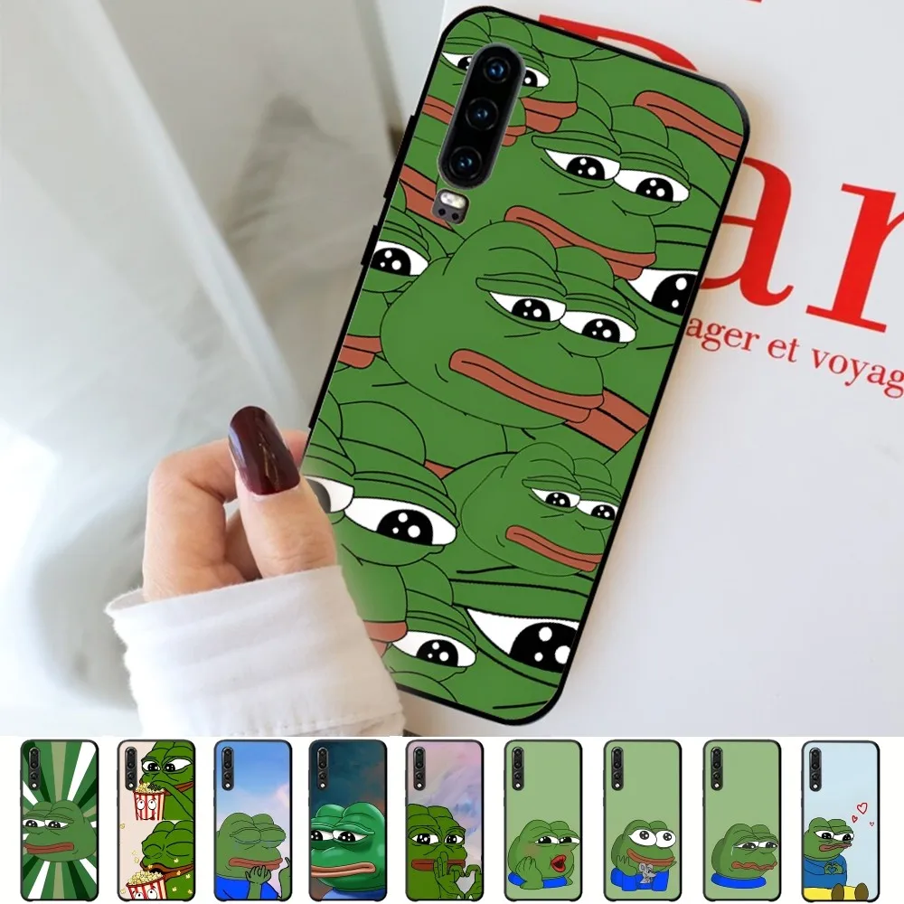 

Funny Sad Frog pepe meme Phone Case For Huawei P 8 9 10 20 30 40 50 Pro Lite Psmart Honor 10 lite 70 Mate 20lite