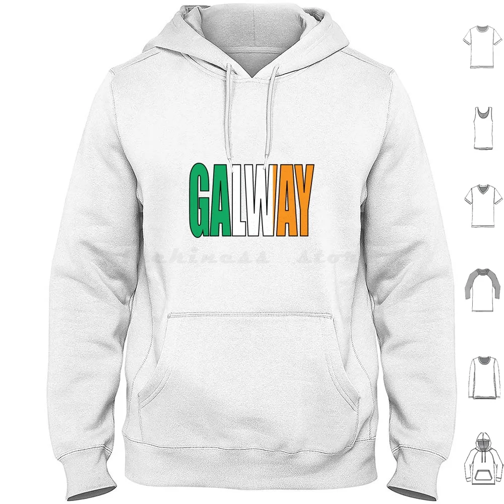 Galway Hoodie cotton Long Sleeve Ireland Atlantic Eire Irish North Channel Sea St George Beer Drink Happy Country