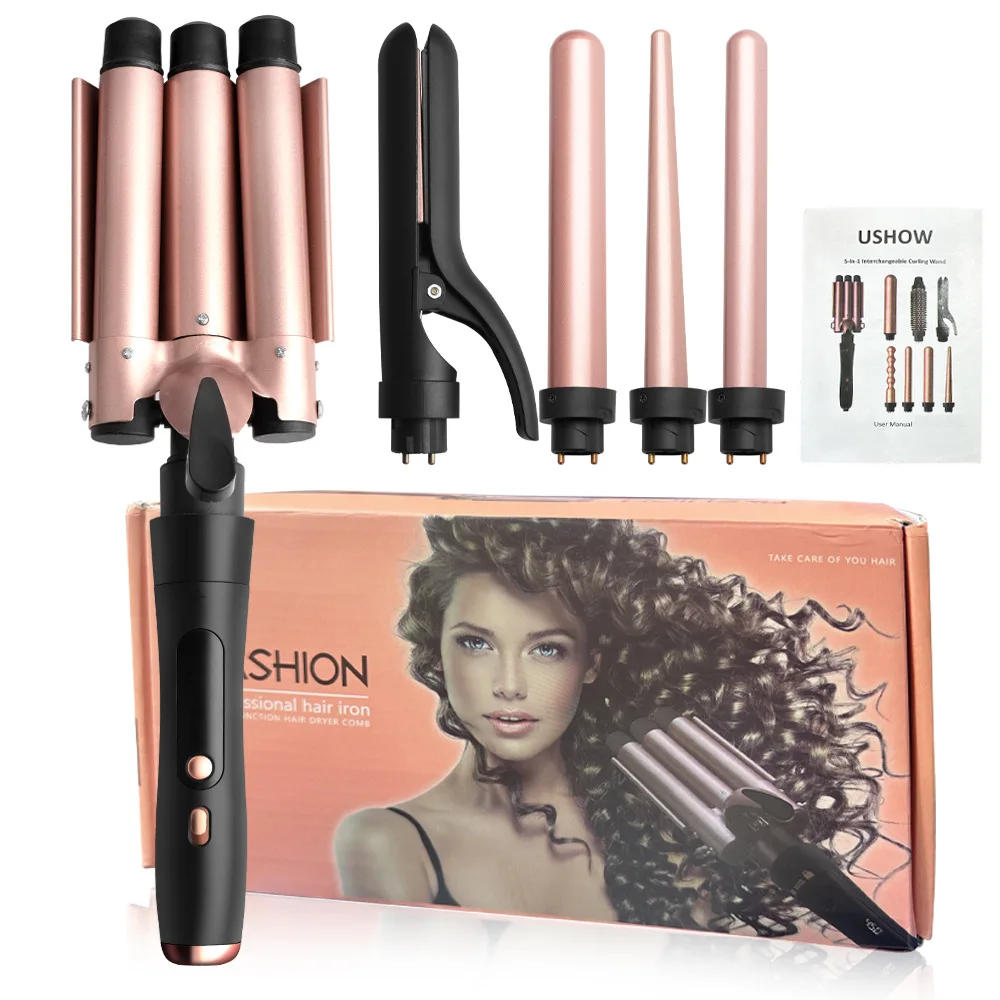 8-in-1 Curling Wand, LCD Display, Multi-Level&Function, Swapable Tubes, Fast Heating Ceramic Tourmaline, Hair Curler for Women