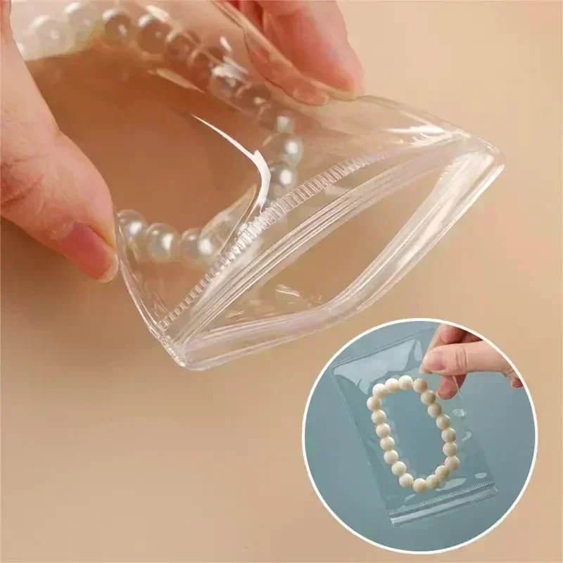 10-100Pcs Transparent PVC Jewelry Organizer Pouches Bags Anti-Oxidation Earring Pendant Necklace Bracelet Storage Holder Box