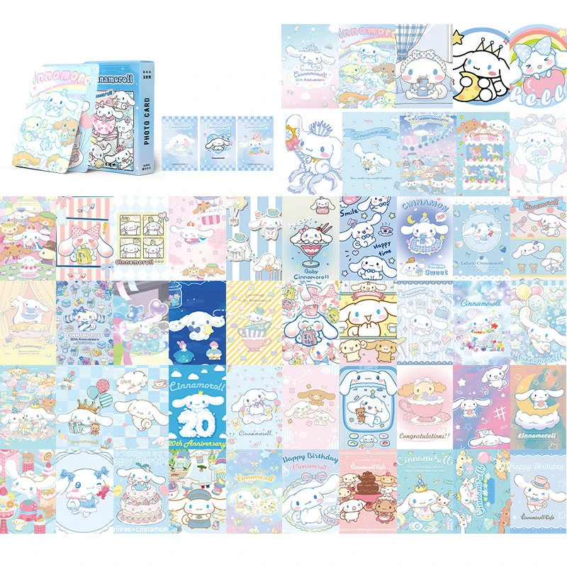 50pcs Cartoon Sanrio Hello Kitty My Melody Kuromi Flash Card Anime Character Card Animation Peripherals Toy Girls Toy Card Gift