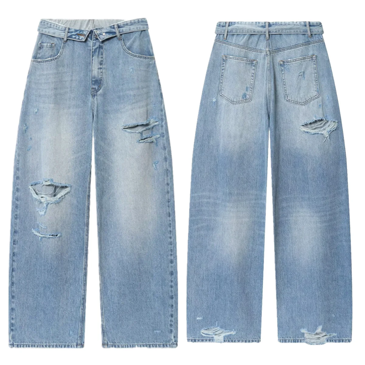 

Dave&Di Свободные рваные джинсы в скандинавском минималистском стиле бойфренда Винтажные светло-голубые джинсы Женские джинсы Женские джинсы Женские джинсовые джинсы Pa