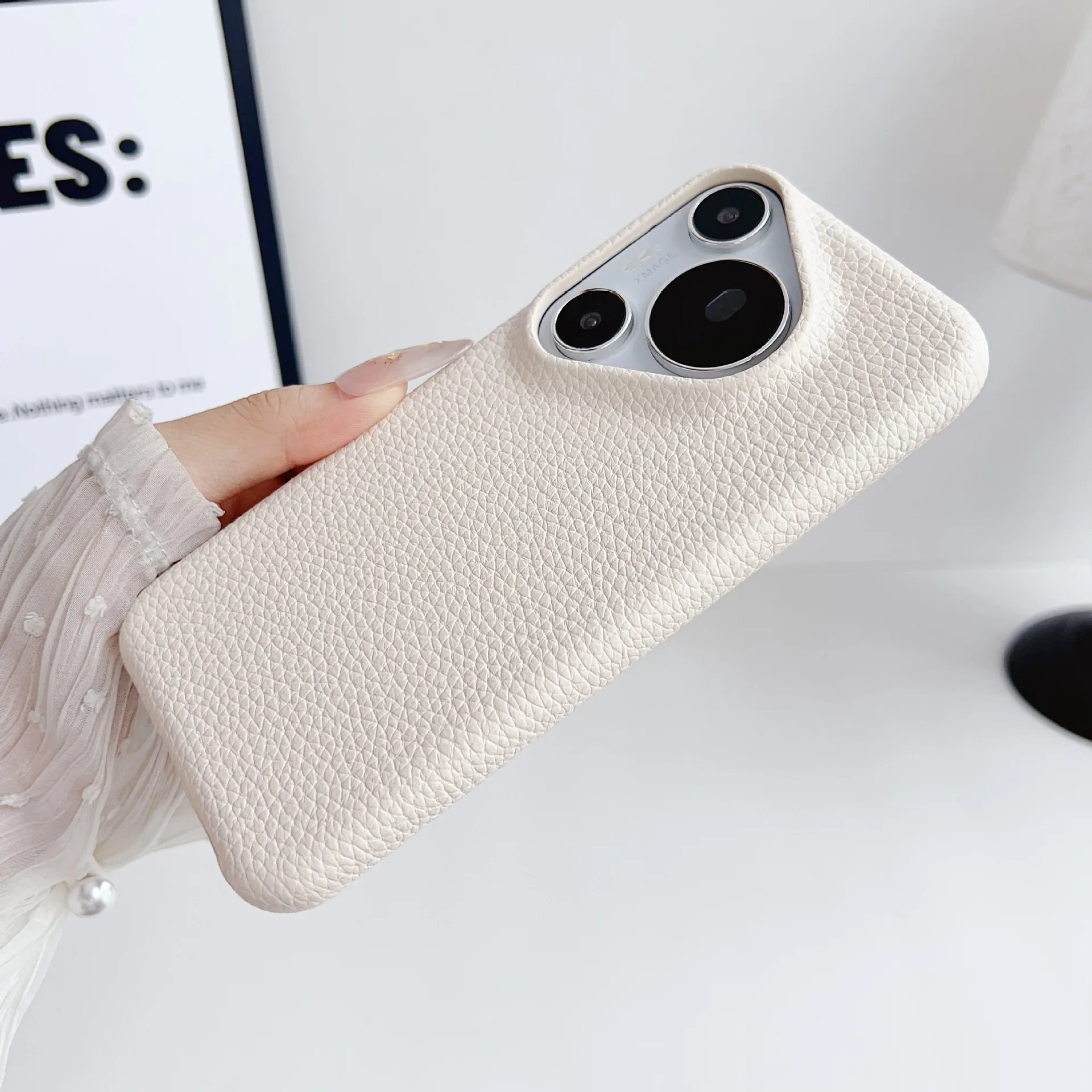 Shockproof Litchi Leather Matte Case for Huawei Pura 70 Pro Pura 70 Ultra, Anti-Scratch Slim Hard Back Phone Cover Funda Conque