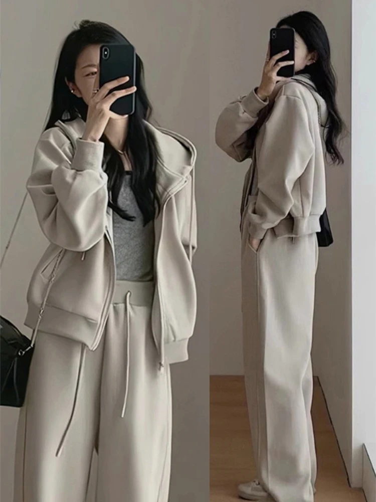 Fashion 2PC Pant Sets Women Sporty Hooded Daily Casual Comfortable Long Sleeve Ladies Set Streetwear Autumn Winter Clothes