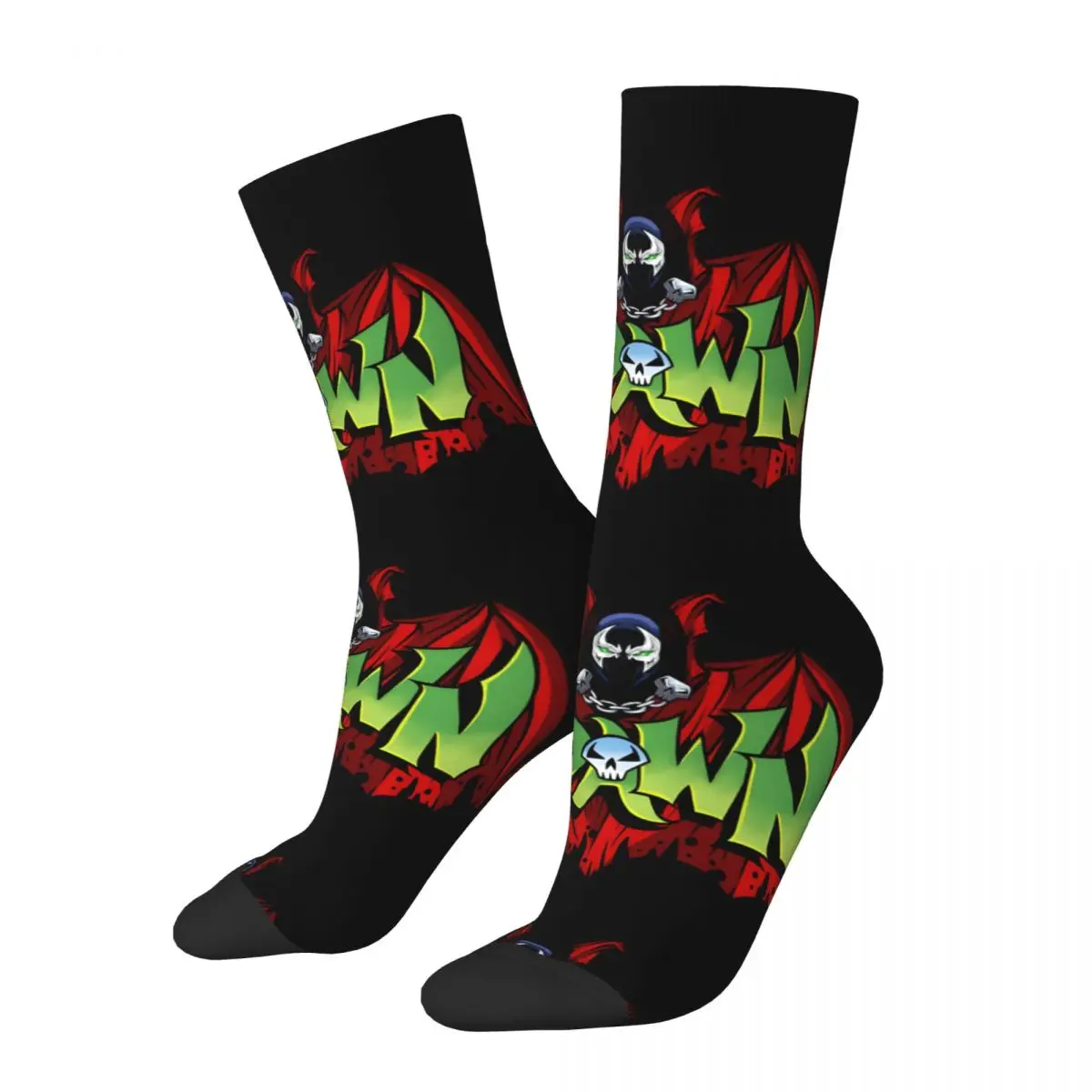 Funny Happy Bat Men's Socks Retro Harajuku Spawn Hip Hop Novelty Seamless Crew Crazy Sock Gift Printed tops fugees tops fugees