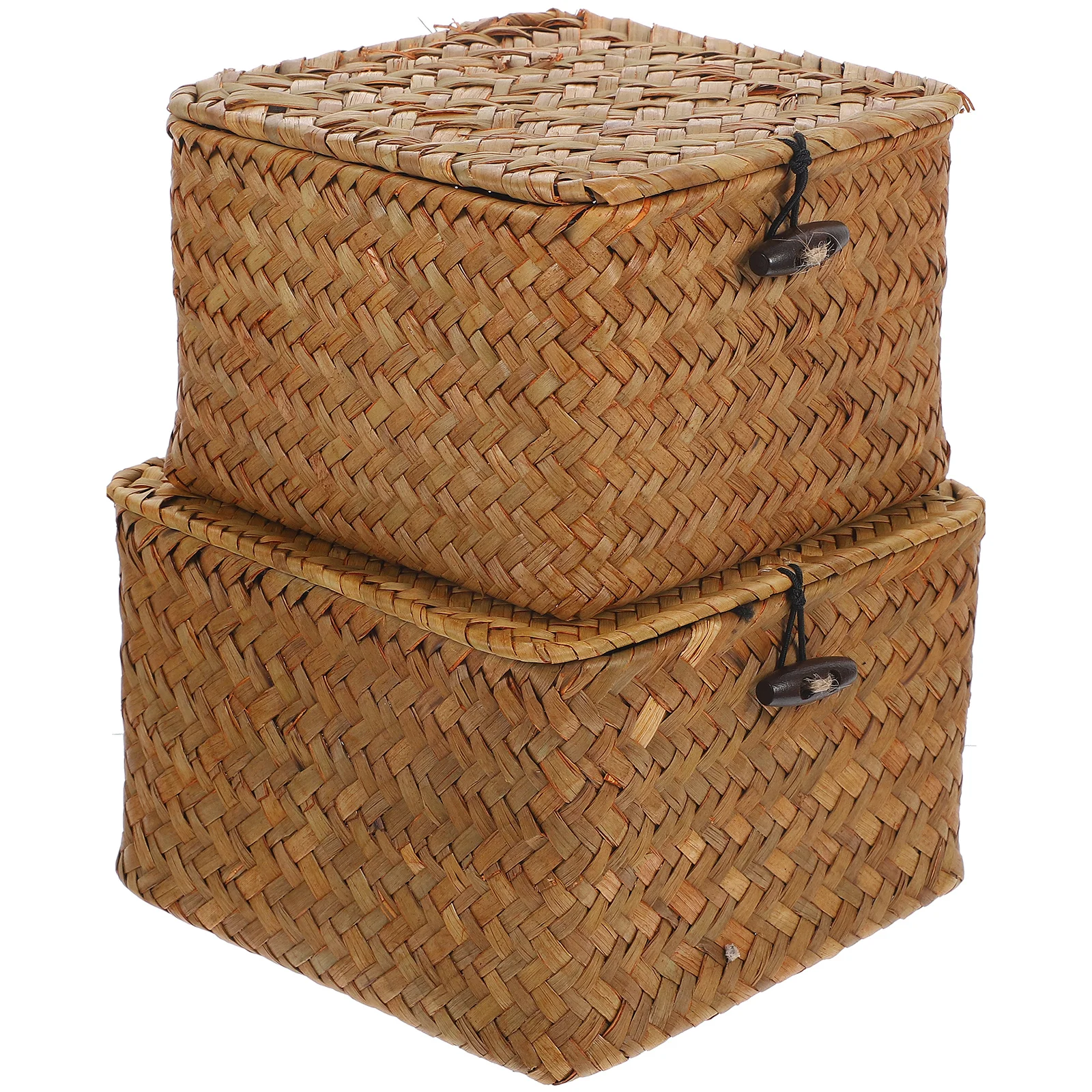 

2pcs Woven Bins 30x20x11cm H made Square Storage Basket Basket for Toys Cosmetics Desktop Napkin Box Home Decor