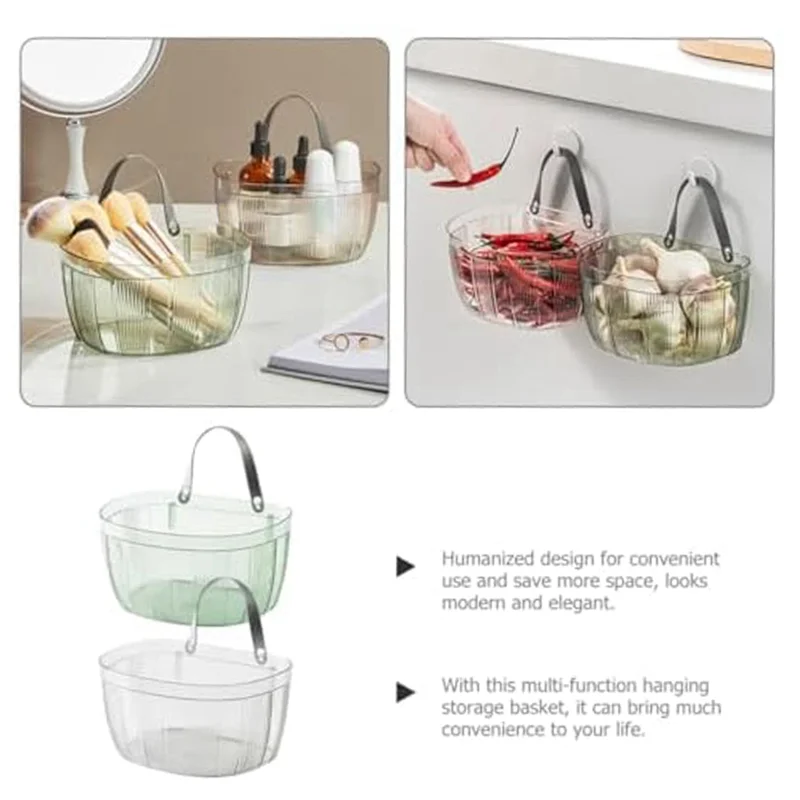 -ABQX 2Pcs Home Wall Hanging Basket Plant Hanger Hanging Clutter Baskets Hanging Storage Organizer Pots For Plants Bathroom Dura