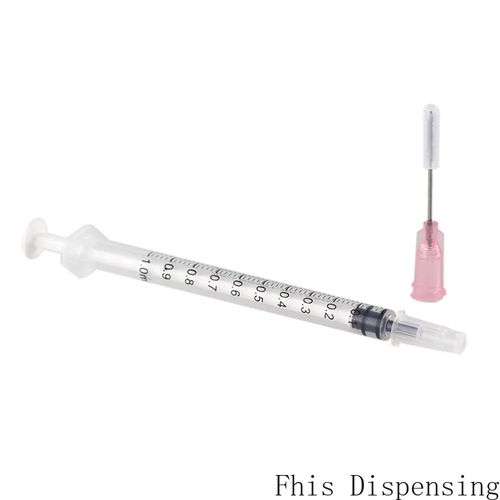 1ml Syringes with 20G 1 Inch Blunt Tip Needle and Storage Caps Great Pack of 20