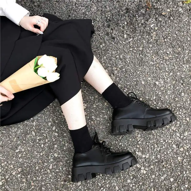 Wednesday Addams Cosplay Shoes Kids Thick Bottom Vintage Gothic Wind Fashion Shoes Girls Women Halloween Party Costume Shoes