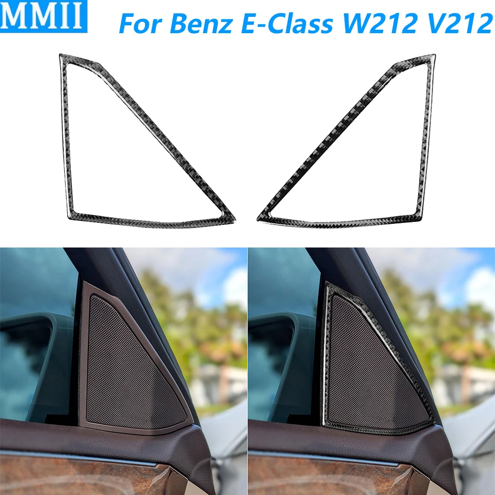 

For Mercedes-Benz E-Class W212 S212 2011-2015 Carbon Fiber Inner Door A-pillar Speaker Audio Frame Panel Car Accessories Sticker