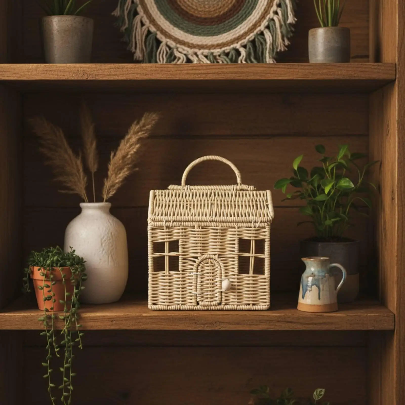 Woven Rattan Gift Box Portable Handmade Gift Hamper Rustic Allure