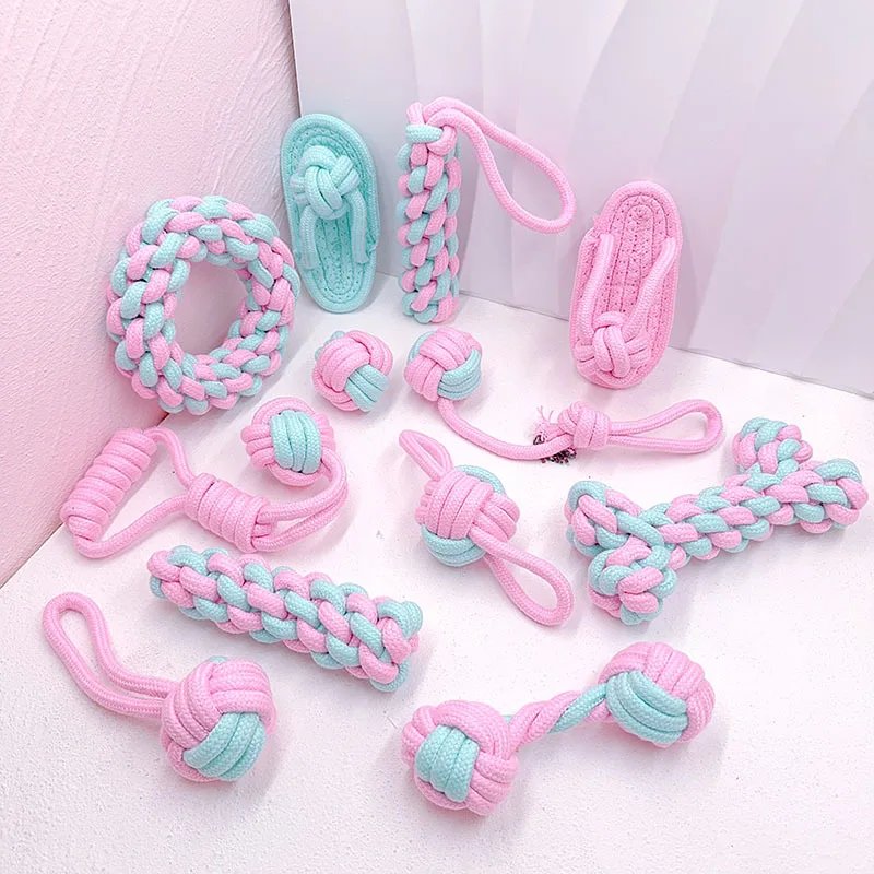 

Pet Supplies Cotton Rope Dog Toys Bite Rope Set Durable Rope Ball Won't Bite Grinding Teeth Relieve Boredom Cat Dog Play Toys