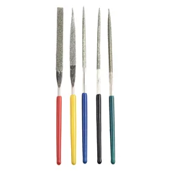 5Pcs Small Diamond Files Needle File Set Pocket Diamond Files Deburring For Woodworking Jewels Models Stone DIY Grinding 2×100mm