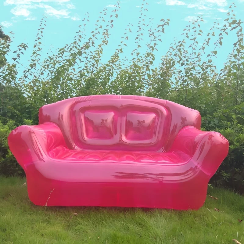Inflatable Chair Blow Up Couches Transparent Inflatable Sofa Seat Yard Patio Portable Air Couch Furniture for Camping Beach