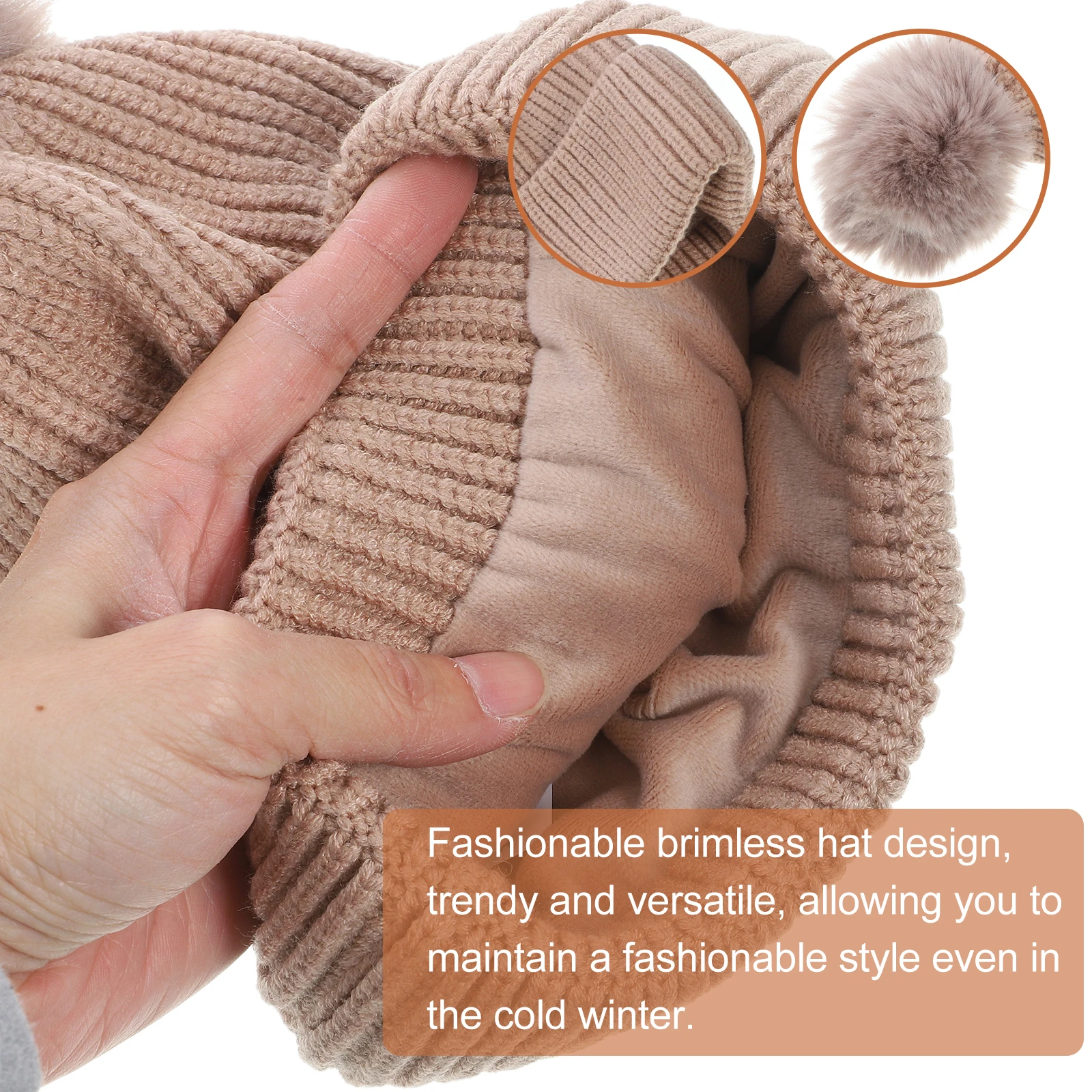 

Glove Brickless Hat Set Scarf and Gloves for Women Winter Touchscreen Yarn Warm