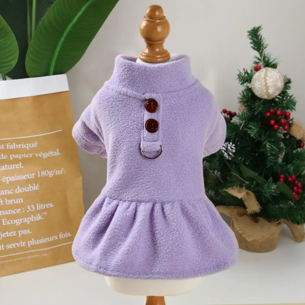 Winter Pet Dress Cute Pet Outfit Fashionable Winter Warm Pet Dress for Small Medium Dogs Cats Comfortable Plush Skirt