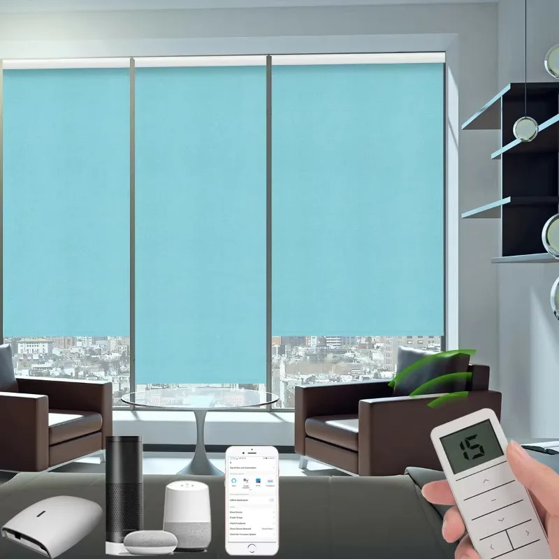 WiFi-Controlled Modern Vertical Pattern Electric Smart Roller Blinds