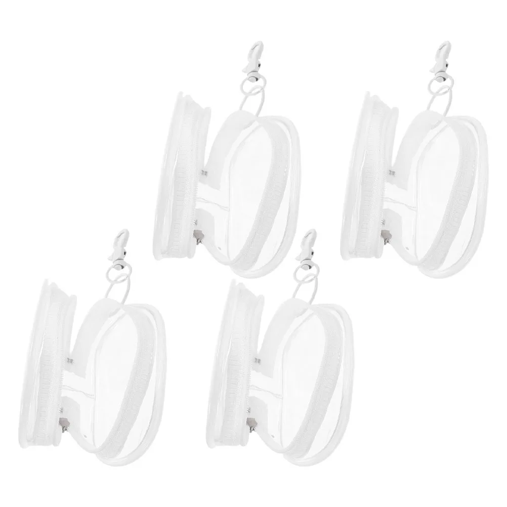 

4pcs Clear Display Bag Keychain Zipper Organizer Blind Boxes Storage Pouch Hanging Transparent Pvc Lightweight Portable
