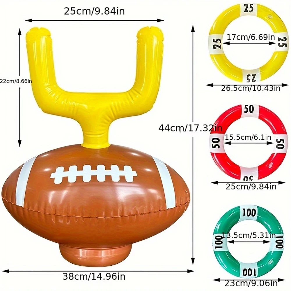 複数のプレイスタイルのインフレータブルラグビーフープデザインゲーム PVC 素材フープビーチ休暇ゲーム小道具とお土産
