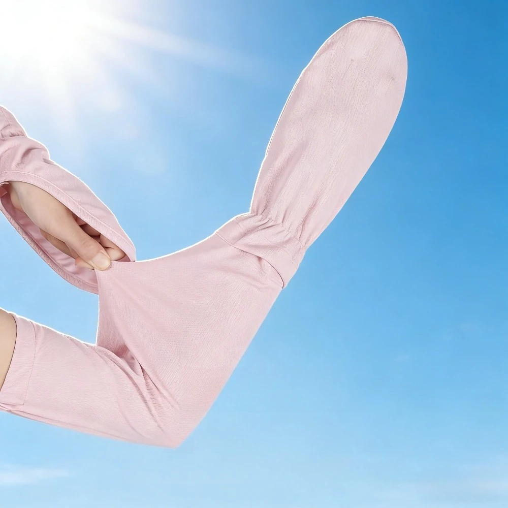 Damen-Armstulpen aus Eisseide mit Sonnenschutz, lockeres Hufeisen-Design, schnell trocknende Ärmel zum Fahren, Outdoor-Sommer-Accessoires, 1 Paar