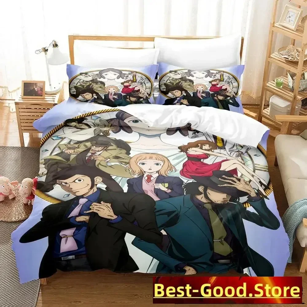 Anime Lupin Third Mine Fujiko Bedding Set Boys Girls Twin Queen Size Duvet Cover Pillowcase Bed Kids Adult Home Textile